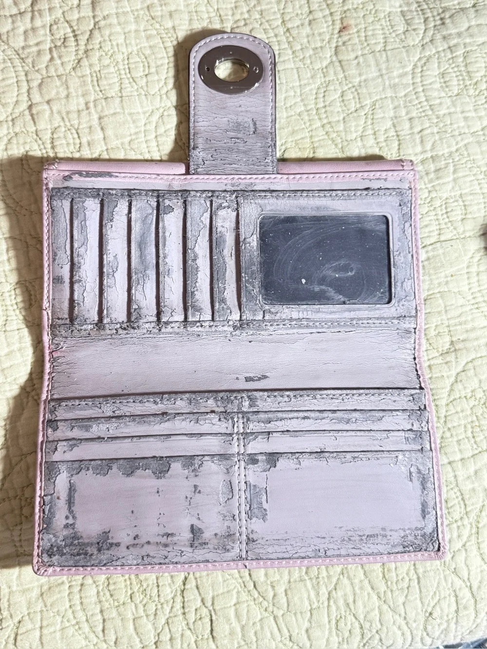 Two rehab wallets Kate Spade pink leather clutch/wallet & Coach pale pink wallet